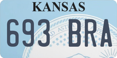 KS license plate 693BRA