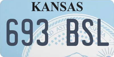 KS license plate 693BSL