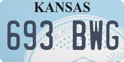KS license plate 693BWG