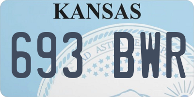 KS license plate 693BWR