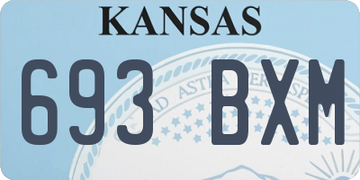 KS license plate 693BXM