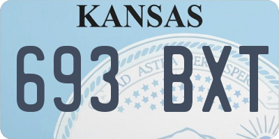 KS license plate 693BXT