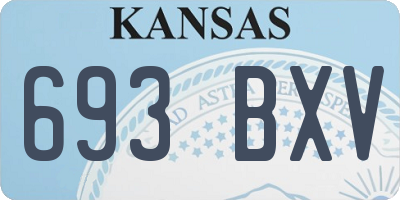 KS license plate 693BXV