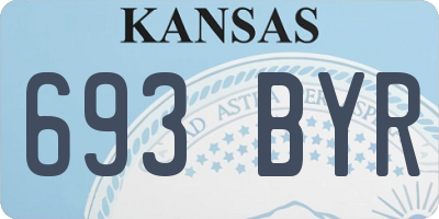 KS license plate 693BYR