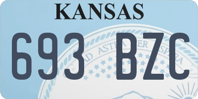 KS license plate 693BZC