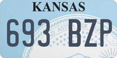 KS license plate 693BZP