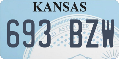 KS license plate 693BZW