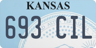 KS license plate 693CIL