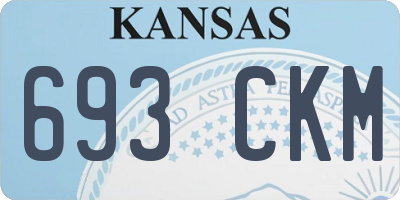 KS license plate 693CKM