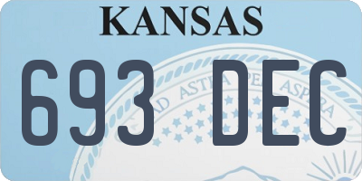 KS license plate 693DEC