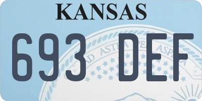 KS license plate 693DEF