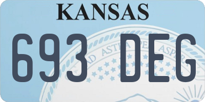 KS license plate 693DEG