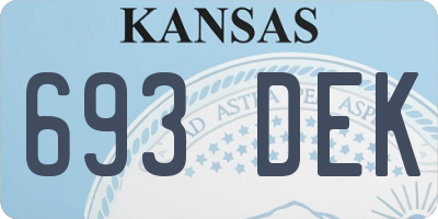 KS license plate 693DEK