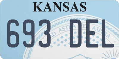 KS license plate 693DEL