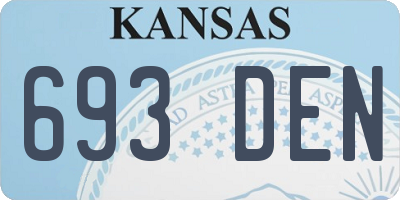KS license plate 693DEN