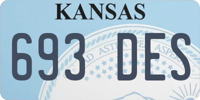 KS license plate 693DES
