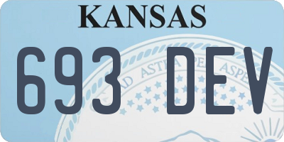 KS license plate 693DEV