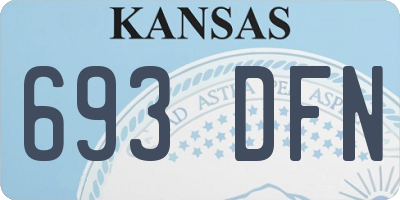 KS license plate 693DFN