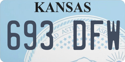 KS license plate 693DFW
