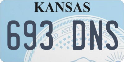 KS license plate 693DNS