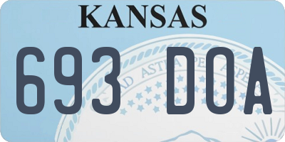 KS license plate 693DOA