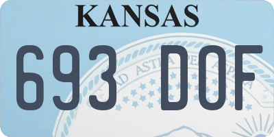 KS license plate 693DOF