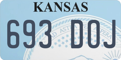 KS license plate 693DOJ