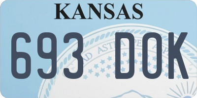 KS license plate 693DOK