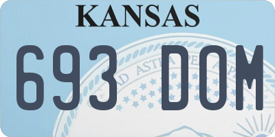 KS license plate 693DOM