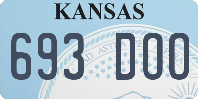KS license plate 693DOO