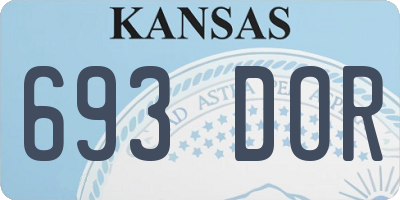 KS license plate 693DOR