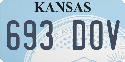 KS license plate 693DOV
