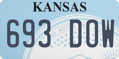 KS license plate 693DOW