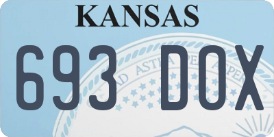 KS license plate 693DOX
