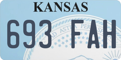 KS license plate 693FAH