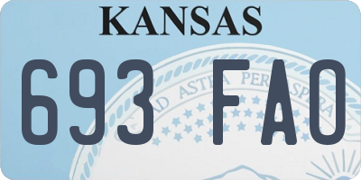 KS license plate 693FAO