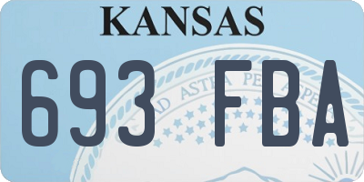 KS license plate 693FBA