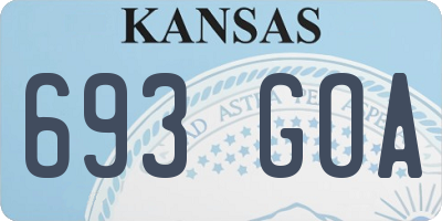KS license plate 693GOA