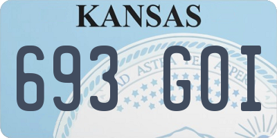 KS license plate 693GOI