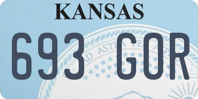 KS license plate 693GOR