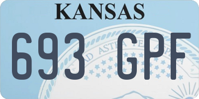 KS license plate 693GPF