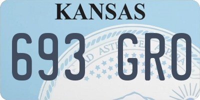 KS license plate 693GRO