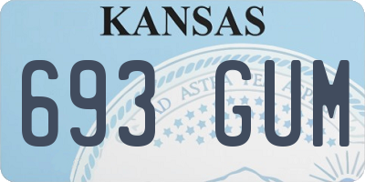 KS license plate 693GUM