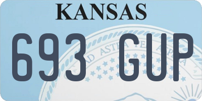 KS license plate 693GUP