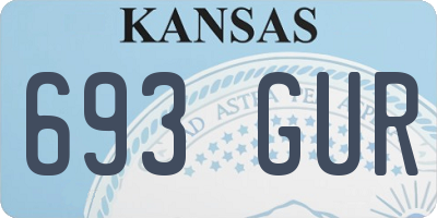 KS license plate 693GUR
