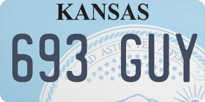 KS license plate 693GUY