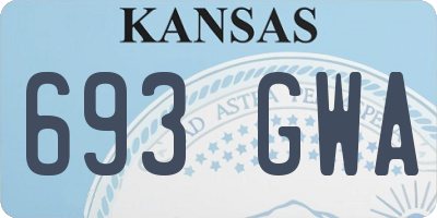 KS license plate 693GWA