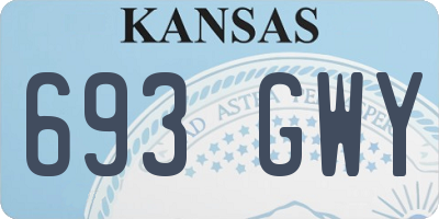 KS license plate 693GWY