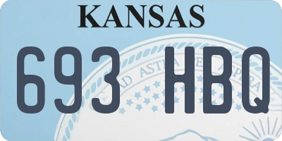 KS license plate 693HBQ