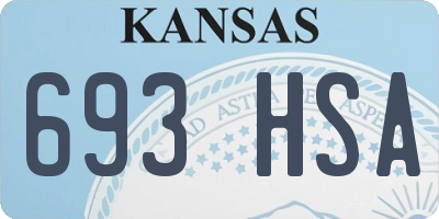 KS license plate 693HSA